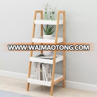 Bamboo Multifunctional Ladder-Shaped Book Shelf Modern