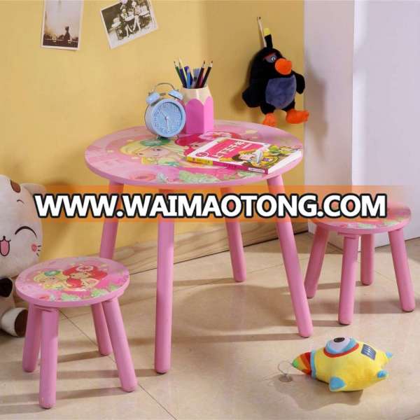 Cartoon Wood Study Table and Chair Set for Child Preschool Activity Table